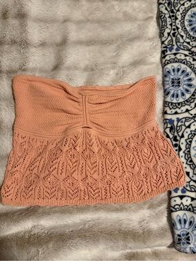 American Eagle Outfitters Peach Crochet Tube Top